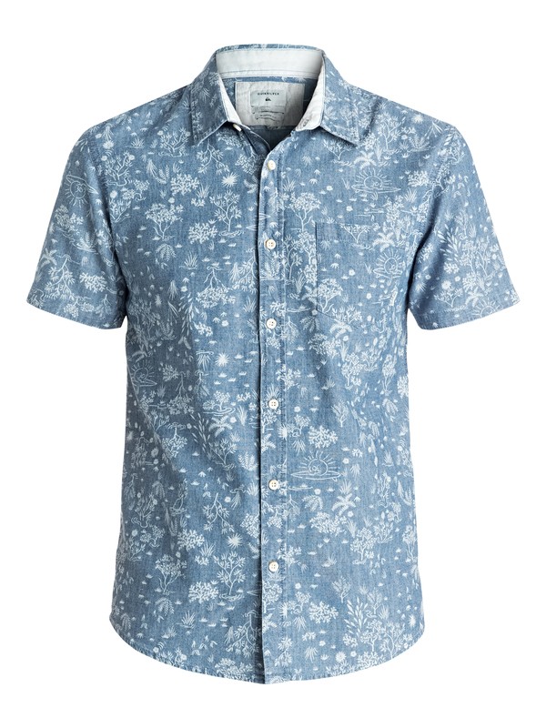 quiksilver, Bloom Field Diver - Chemise à manches courtes, INDIGO PYRAMID (bnd6) 0 Bloom Field Diver - Chemise à manches courtes Bleu EQYWT03443 Quiksilver