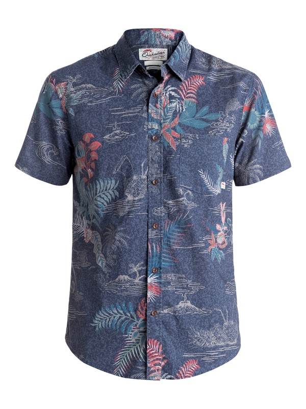 quiksilver, Channels Bruz - Chemise à manches courtes, NAVY BLAZER CHANNELS BRUZ (byj6) 0 Channels Bruz - Chemise à manches courtes Bleu EQYWT03447 Quiksilver