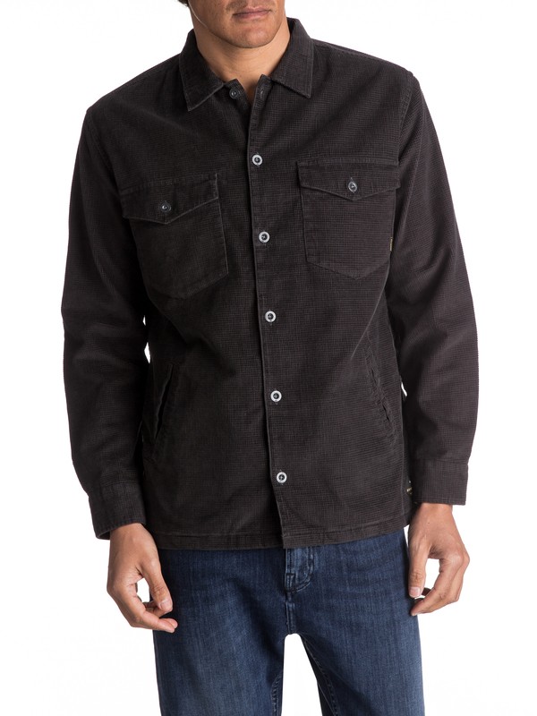 quiksilver, Storm Petrel Long Sleeve Over Shirt, TARMAC (kta0) 0 Storm Petrel Long Sleeve Over Shirt Black EQYWT03530 Quiksilver