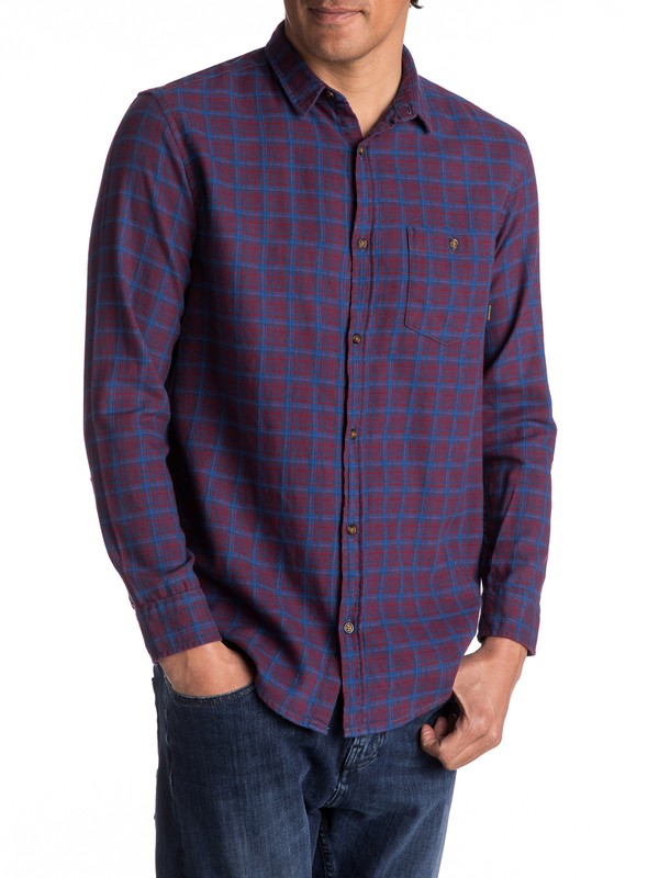 quiksilver, Phaser Setting Flannel Long Sleeve Shirt, POMEGRANITE PHASER SETTING (rzg1) 0 Phaser Setting Flannel Long Sleeve Shirt Red EQYWT03539 Quiksilver