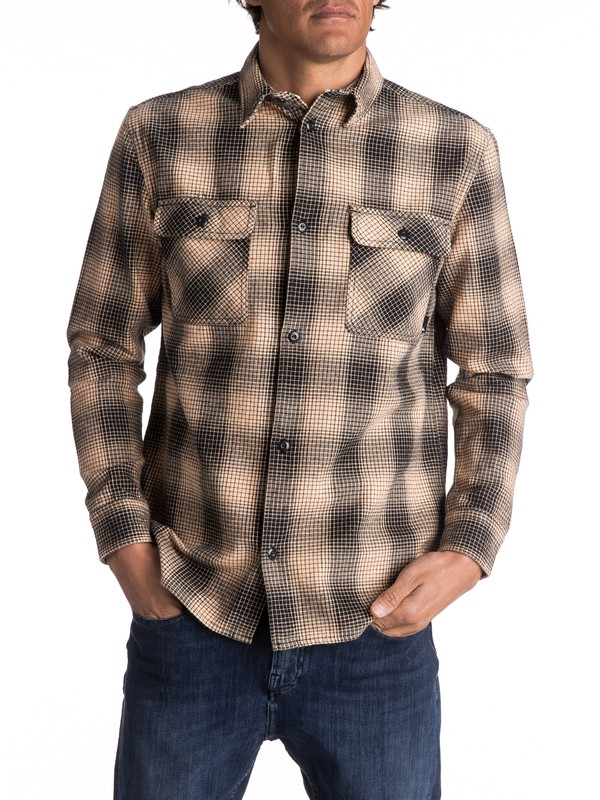 quiksilver, Venice Vice Flannel Long Sleeve Shirt, PEACH FUZZ VENICE VICE (net1) 0 Venice Vice Flannel Long Sleeve Shirt Orange EQYWT03546 Quiksilver