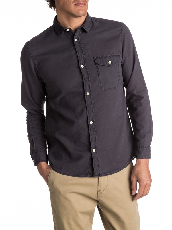 quiksilver, Time Box - Chemise à manches longues, TARMAC (kta0) 0 Time Box - Chemise à manches longues Noir EQYWT03548 Quiksilver
