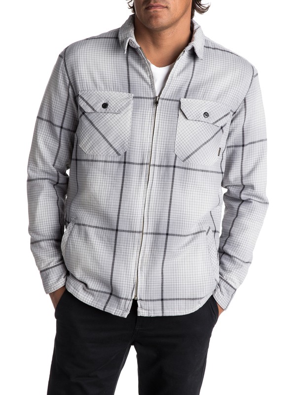 quiksilver, Men's Cypress Road Long Sleeve Overshirt, MICROCHIP CYPRESS ROAD (szh1) 0 Men's Cypress Road Long Sleeve Overshirt Grey EQYWT03613 Quiksilver