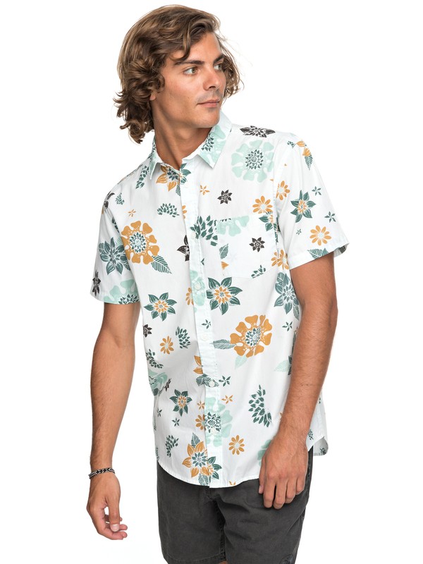 quiksilver, Sunset Floral - Camisa de Manga Corta, WHITE SUNSET FLORAL SS (wbb6) 0 Sunset Floral - Camisa de Manga Corta Blanco EQYWT03634 Quiksilver