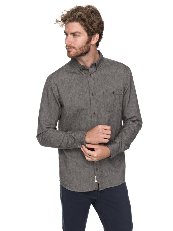 quiksilver, The Stringer - Chemise à manches longues, DARK GREY HEATHER (krph) 0 The Stringer - Chemise à manches longues Noir EQYWT03638 Quiksilver