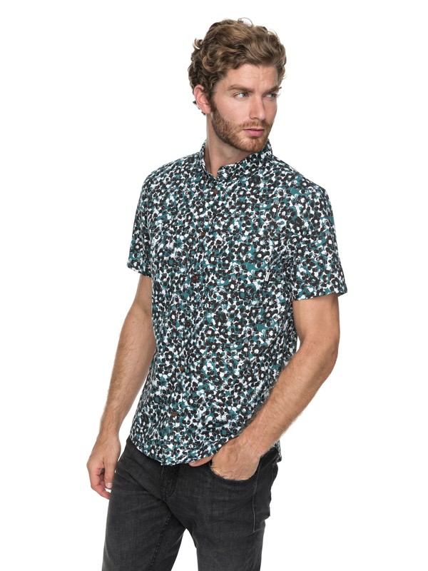 quiksilver, Quiksilver - Short Sleeve Shirt, MALLARD LINEN (gqn6) 0 Quiksilver - Short Sleeve Shirt Green EQYWT03647 Quiksilver