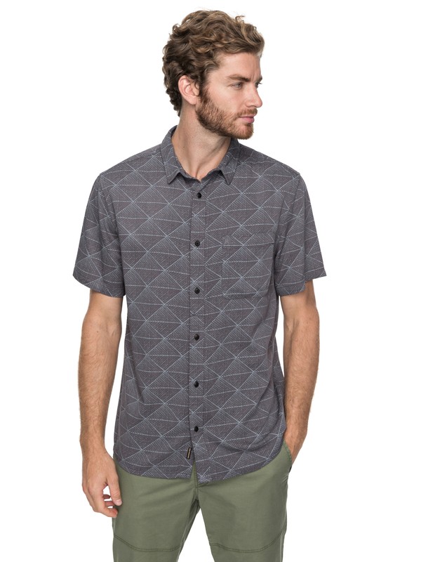 quiksilver, Variable Short Sleeve Shirt, IRON GATE VARIABLE SHIRT (kzm6) 0 Variable Short Sleeve Shirt Black EQYWT03649 Quiksilver