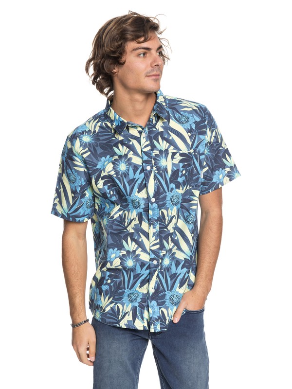 quiksilver, Hippy Beach - Short Sleeve Shirt, REAL TEAL HIPPY BEACH (bpr6) 0 Hippy Beach - Short Sleeve Shirt Blue EQYWT03684 Quiksilver