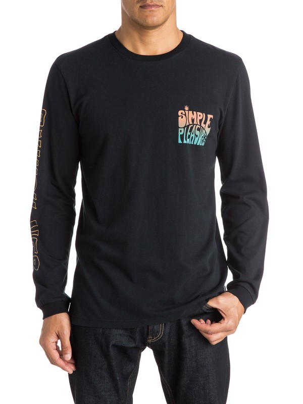 quiksilver, Simple Pleasures Long Sleeve Tee, BLACK (kvj0) 0 Simple Pleasures Long Sleeve Tee EQYZT03670 Quiksilver