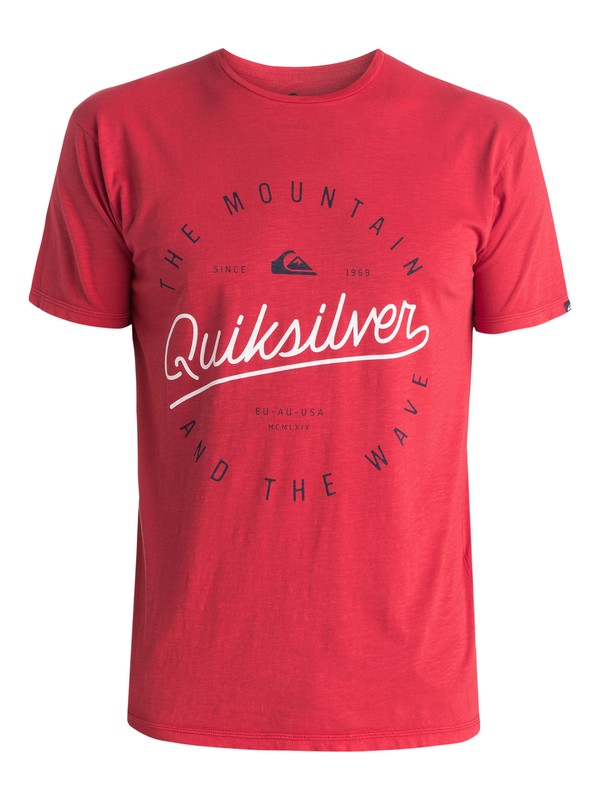 quiksilver, Slub Scriptville - T-shirt, AMERICAN BEAUTY (rpy0) 0 Slub Scriptville - T-shirt Rouge EQYZT03686 Quiksilver