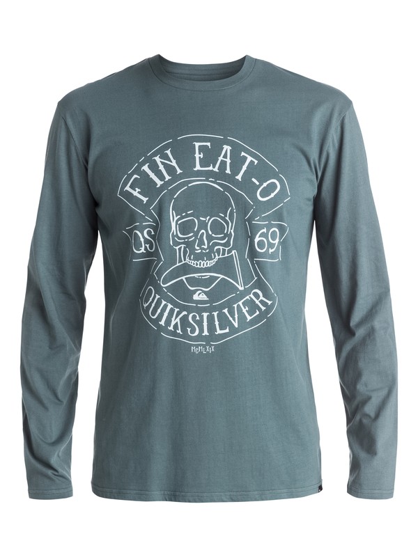 quiksilver, Classic Fin Eat - Tee-Shirt à manches longues, STORMY WEATHER (bzj0) 0 Classic Fin Eat - Tee-Shirt à manches longues Bleu EQYZT03938 Quiksilver