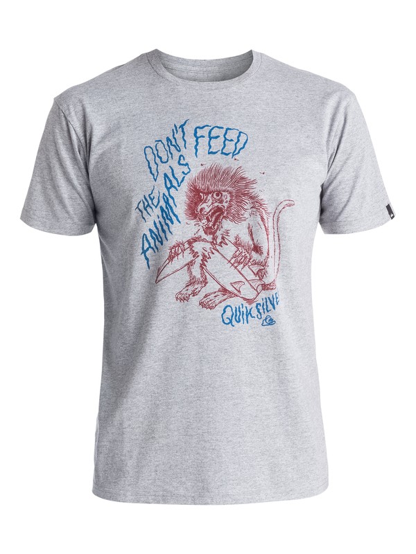 quiksilver, Heather Baboon Trouble - Tee-Shirt, ATHLETIC HEATHER (sgrh) 0 Heather Baboon Trouble - Tee-Shirt Gris EQYZT03947 Quiksilver