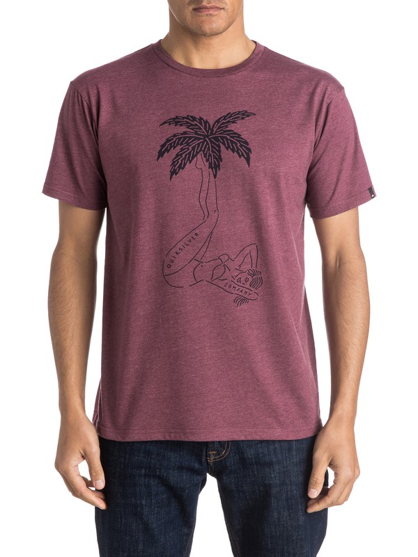 quiksilver, Heather Wet Palms - Tee-Shirt, PLUM WINE HEATHER (pqph) 0 Heather Wet Palms - Tee-Shirt Violet EQYZT03950 Quiksilver