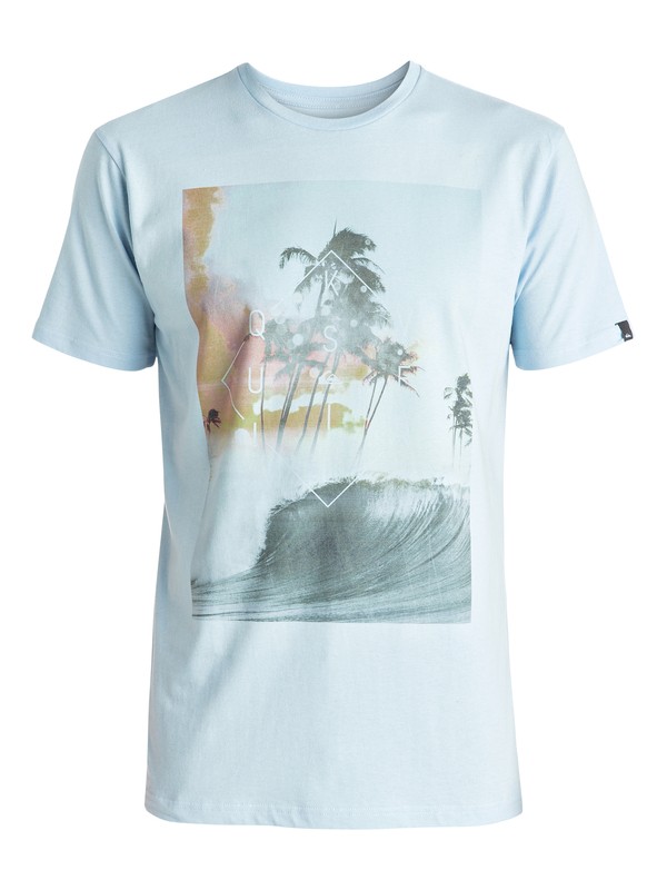 quiksilver, Classic Wave Thunder - Tee-Shirt, ANGEL FALLS (bfg0) 0 Classic Wave Thunder - Tee-Shirt Bleu EQYZT04283 Quiksilver
