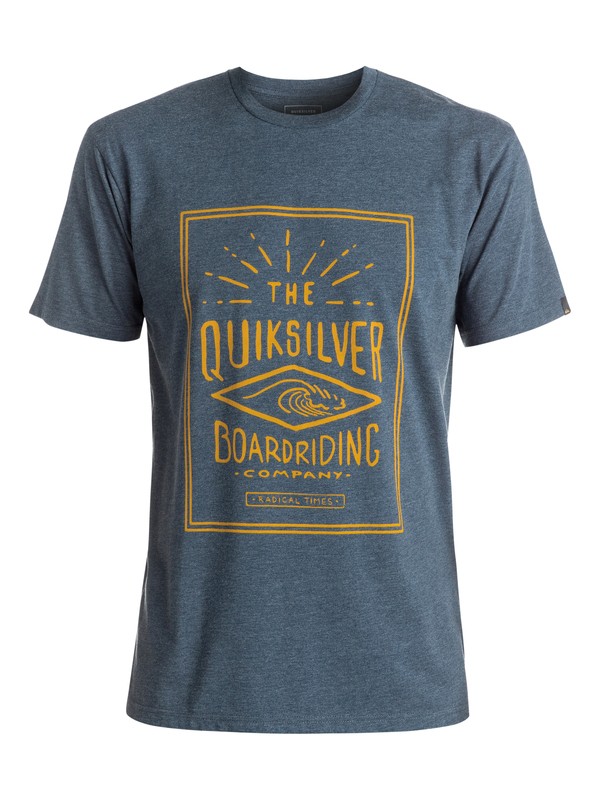 quiksilver, Heather Double Lines - Tee-Shirt, DARK DENIM HEATHER (brqh) 0 Heather Double Lines - Tee-Shirt Bleu EQYZT04289 Quiksilver