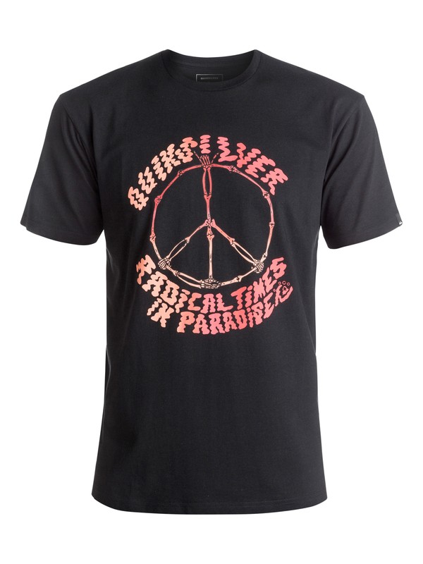 quiksilver, Classic Peace Skull - Tee-Shirt, BLACK (kvj0) 0 Classic Peace Skull - Tee-Shirt Noir EQYZT04304 Quiksilver
