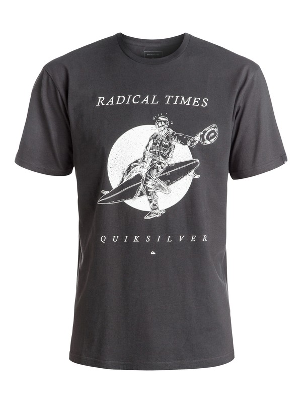 quiksilver, Classic Space Cowboy - Tee-Shirt, TARMAC (kta0) 0 Classic Space Cowboy - Tee-Shirt Noir EQYZT04308 Quiksilver