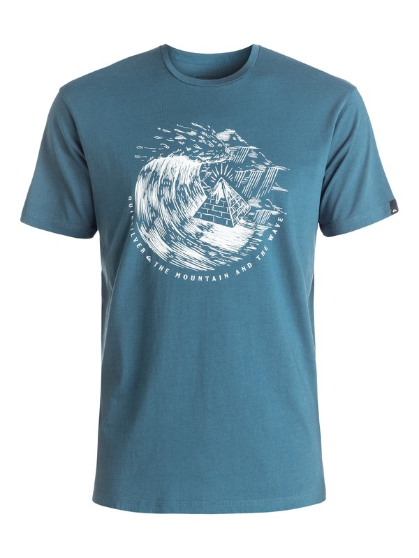 quiksilver, Garment Dye Engraved - Tee-Shirt, INDIAN TEAL (bqk0) 0 Garment Dye Engraved - Tee-Shirt Bleu EQYZT04323 Quiksilver