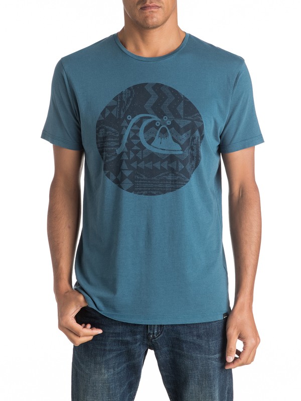 quiksilver, Garment Dye Circle Bubble - Tee-Shirt, INDIAN TEAL (bqk0) 0 Garment Dye Circle Bubble - Tee-Shirt EQYZT04325 Quiksilver