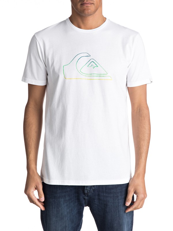 quiksilver, Classic Jungle Mountain - Maglietta, WHITE (wbb0) 0 Classic Jungle Mountain - Maglietta White EQYZT04530 Quiksilver