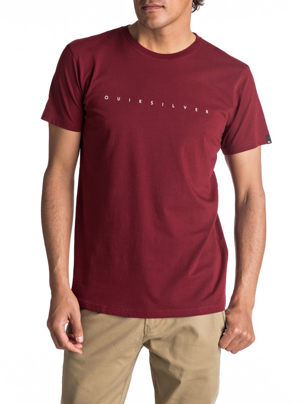 quiksilver, Premium East Clean Turn - T Shirt col rond, POMEGRANATE (rzg0) 0 Premium East Clean Turn - T Shirt col rond Rouge EQYZT04542 Quiksilver