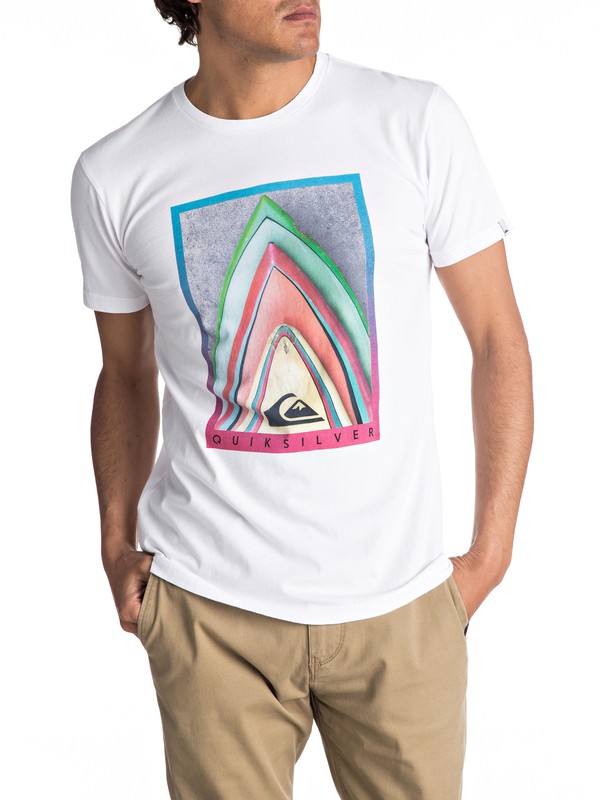 quiksilver, Premium East Stacked - Maglietta, WHITE (wbb0) 0 Premium East Stacked - Maglietta White EQYZT04544 Quiksilver