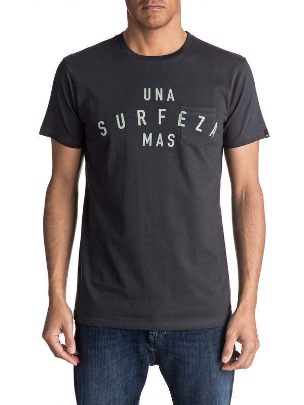 quiksilver, Sust East Surfeza - T Shirt, TARMAC (kta0) 0 Sust East Surfeza - T Shirt Noir EQYZT04552 Quiksilver