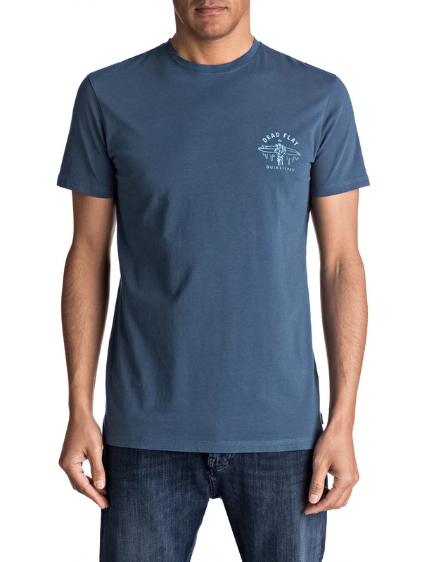 quiksilver, Garment Dye Dead Flat - Maglietta, DARK DENIM (brq0) 0 Garment Dye Dead Flat - Maglietta Blue EQYZT04556 Quiksilver