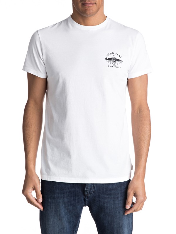 quiksilver, Garment Dye Dead Flat - Maglietta, WHITE (wbb0) 0 Garment Dye Dead Flat - Maglietta White EQYZT04556 Quiksilver