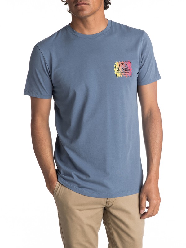 quiksilver, Men's Neon Scratch Tee, MOONLIGHT BLUE (bmp0) 0 Men's Neon Scratch Tee Blue EQYZT04595 Quiksilver