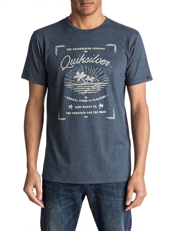 quiksilver, Line Up And Down - Tee-Shirt, DARK DENIM HEATHER (brqh) 0 Line Up And Down - Tee-Shirt EQYZT04708 Quiksilver