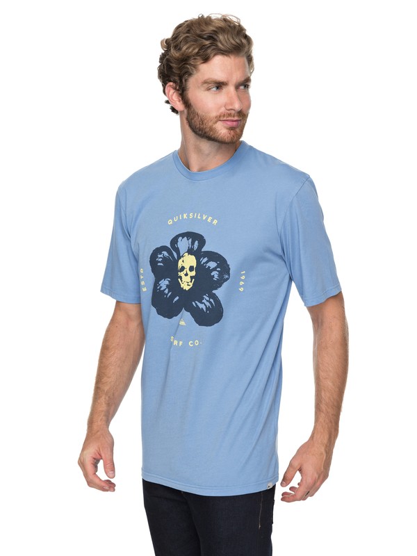 quiksilver, Cosmic Heat - T Shirt col rond, SILVER LAKE BLUE (bjq0) 0 Cosmic Heat - T Shirt col rond Bleu EQYZT04752 Quiksilver