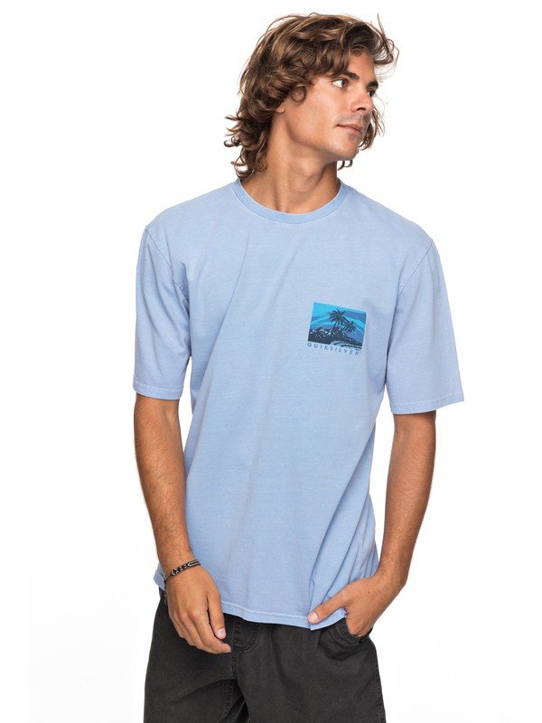 quiksilver, Durable La Rhune Tee, SILVER LAKE BLUE (bjq0) 0 Durable La Rhune Tee Blue EQYZT04758 Quiksilver