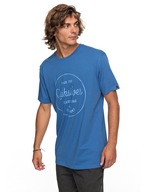 quiksilver, Classic Morning Slides - T Shirt col rond, BRIGHT COBALT (bpc0) 0 Classic Morning Slides - T Shirt col rond Bleu EQYZT04774 Quiksilver