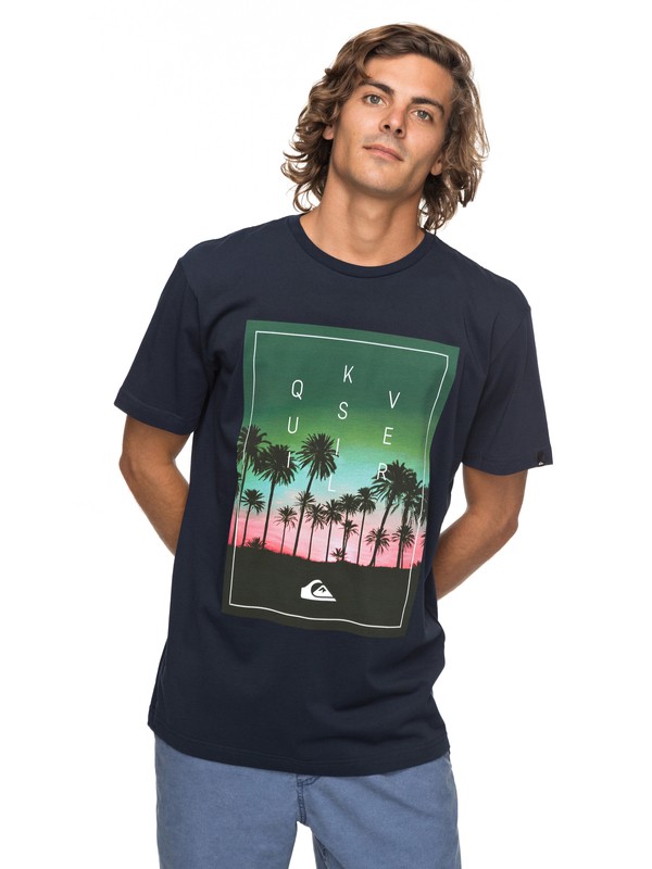quiksilver, Classic Salina Stars - T Shirt col rond, NAVY BLAZER (byj0) 0 Classic Salina Stars - T Shirt col rond Bleu EQYZT04778 Quiksilver