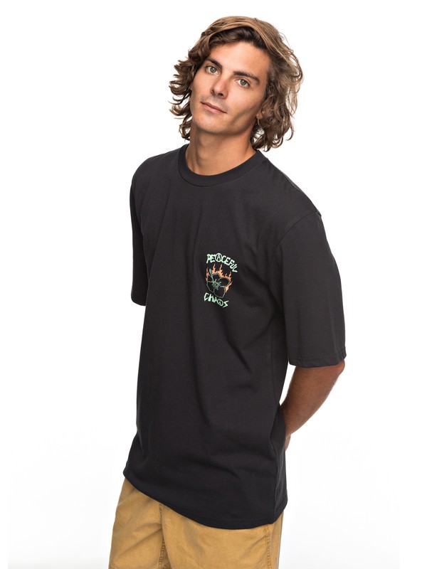 quiksilver, PC Volcano - T Shirt col rond, BLACK (kvj0) 0 PC Volcano - T Shirt col rond Noir EQYZT04808 Quiksilver