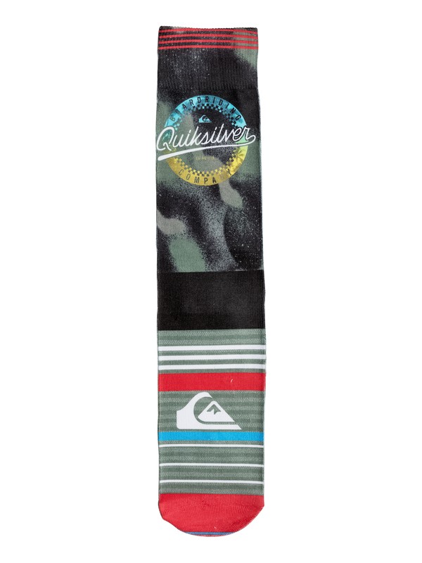 quiksilver, Quiksilver - Socquettes imprimées, BRONZE GREEN (gqq0) 0 Quiksilver - Socquettes imprimées PS006945A Quiksilver