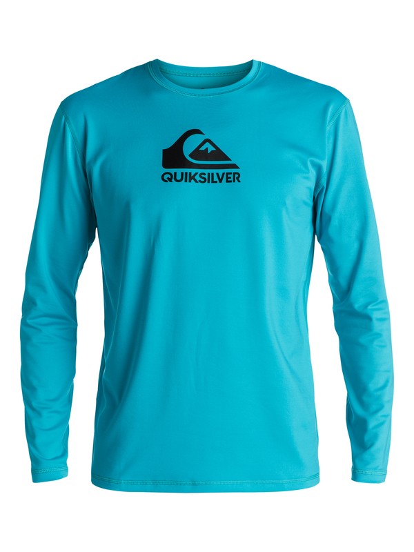 quiksilver, Men's Solid Streak Long Sleeve UPF 50 Rash Guard, BLUE DANUBE (bms0) 0 Men's Solid Streak Long Sleeve UPF 50 Rash Guard Blue UQYWR03053 Quiksilver