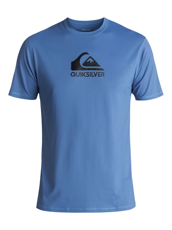 quiksilver, Men's Solid Streak Short Sleeve UPF 50 Rash Guard, ELECTRIC BLUE (bpb0) 0 Men's Solid Streak Short Sleeve UPF 50 Rash Guard Blue UQYWR03054 Quiksilver