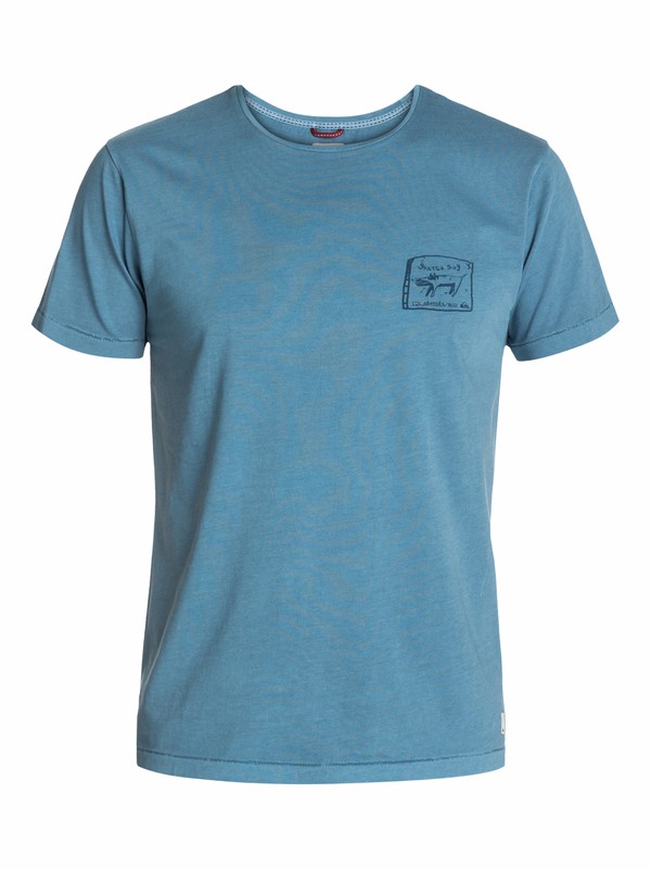 quiksilver, Dog Modern Fit T-Shirt, BLUESTONE (bmc0) 0 Dog Modern Fit T-Shirt UQYZT03087 Quiksilver