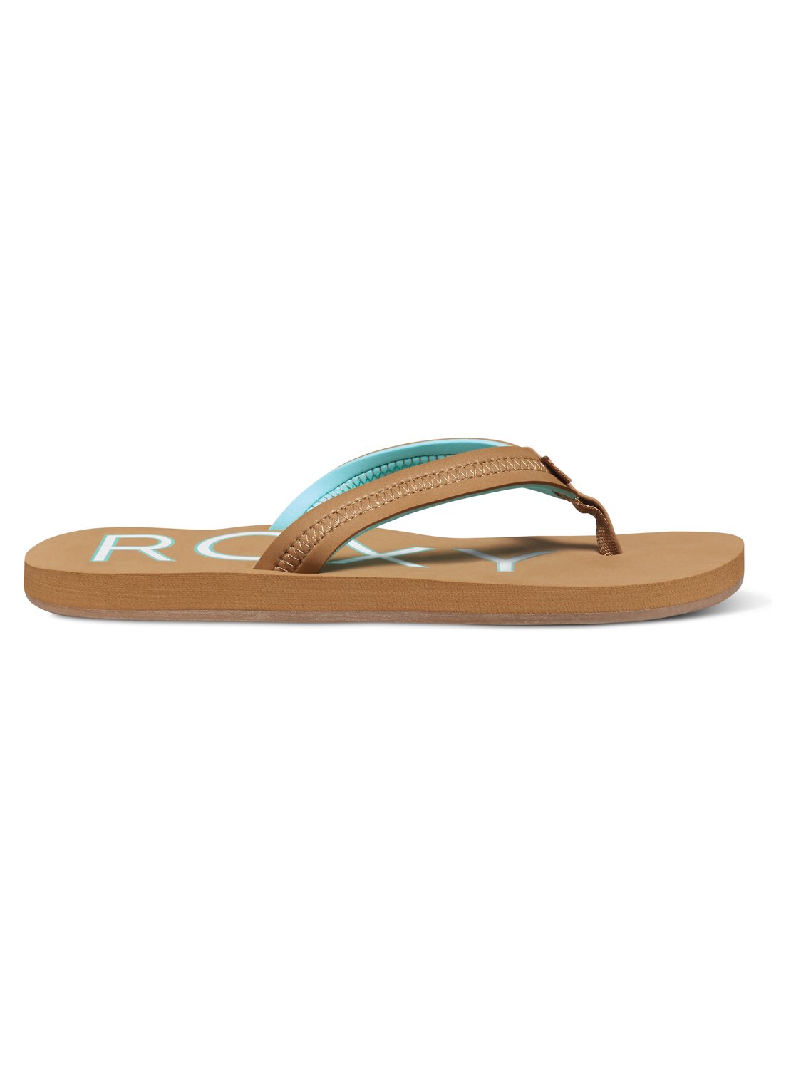roxy tan leather flip flops