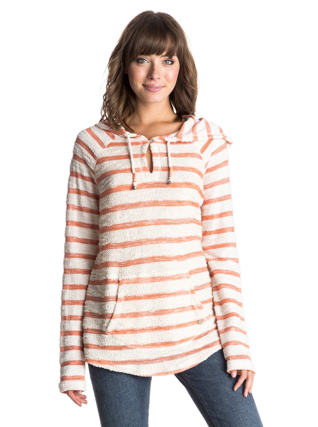 Adelaide Poncho Pull Over Hoodie Adelaide Poncho Pull Over HoodieЖенская худи Adelaide Poncho от ROXY.ХАРАКТЕРИСТИКИ: фактурный футер в полоску, фасон пончо, глубокий открытый вырез, металлический значок ROXY спереди.СОСТАВ: 58% хлопок, 30% полиэстер, 12% вискоза.<br>