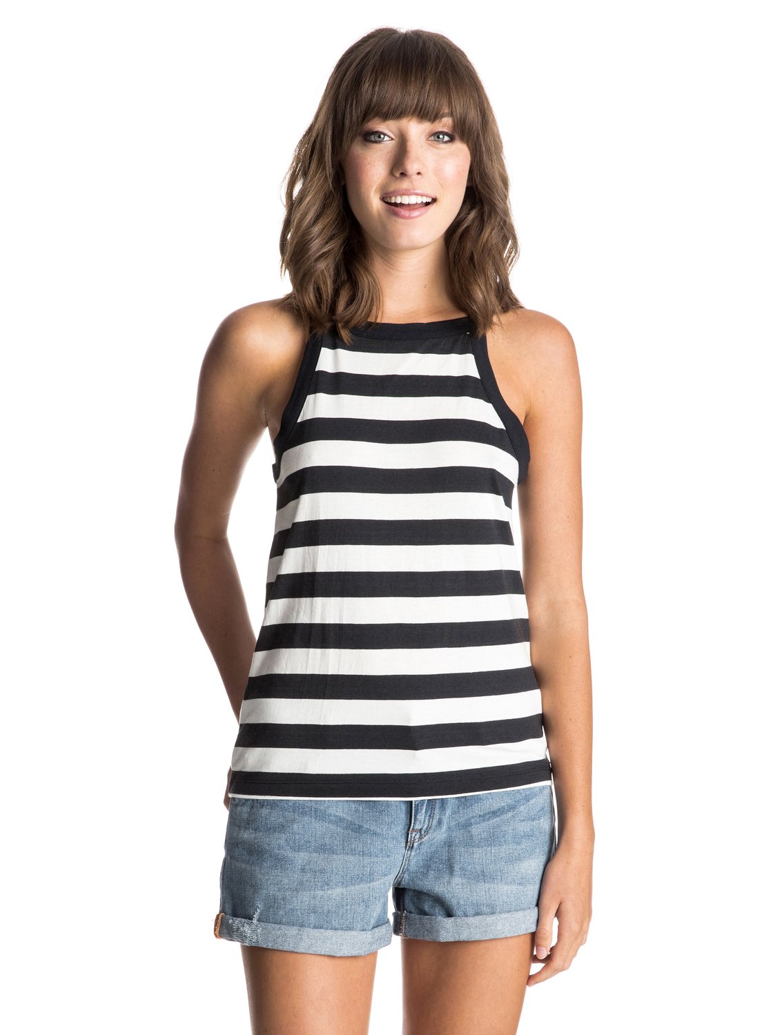 Womens Volcano Tank Dress Womens Volcano Tank DressЖенское платье-майка Volcano от ROXY.ХАРАКТЕРИСТИКИ: высокий воротник, широкие лямки, вырез-капля на спине.СОСТАВ: 60% хлопок, 40% вискоза.<br>