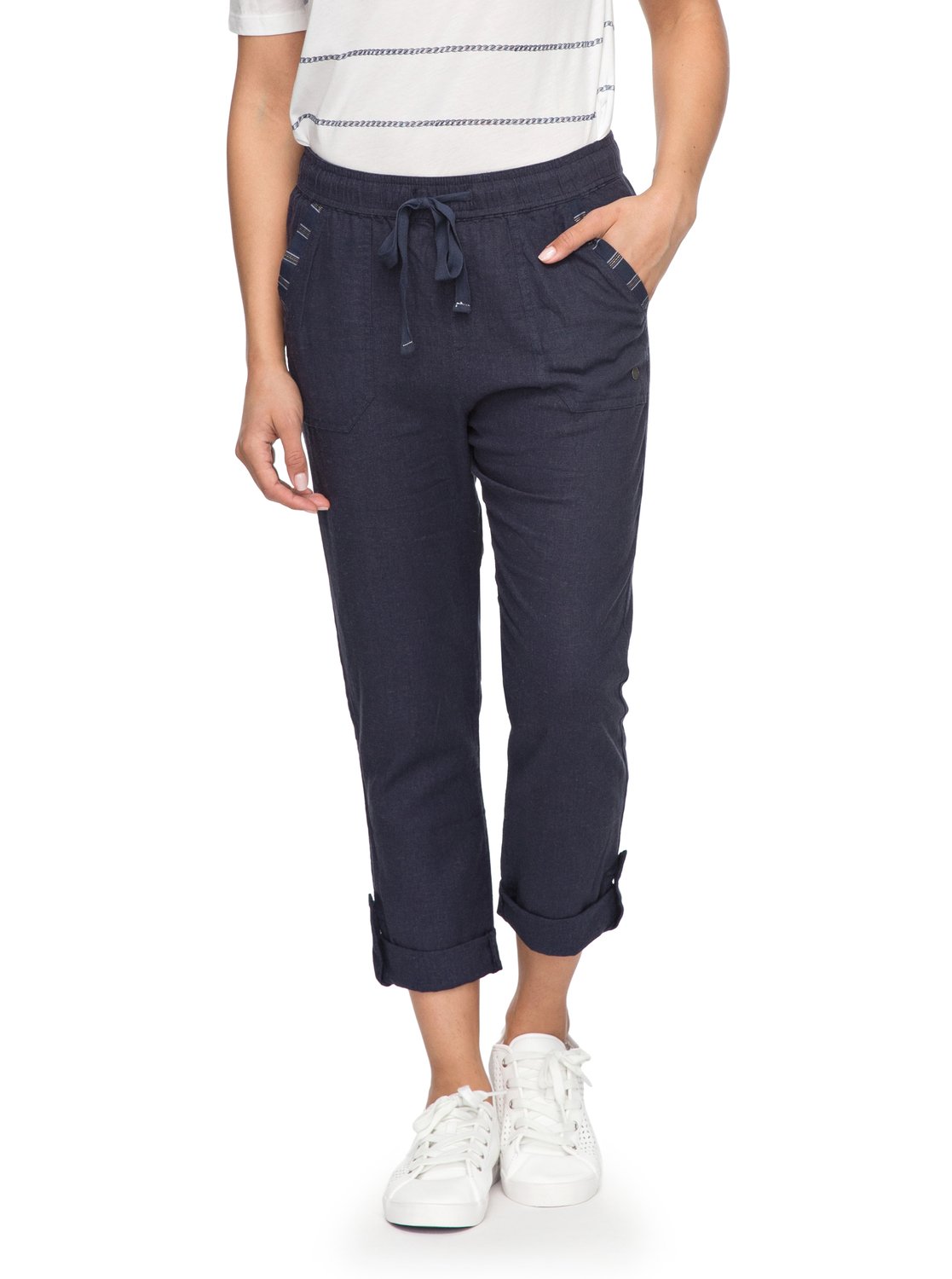 roxy white linen pants