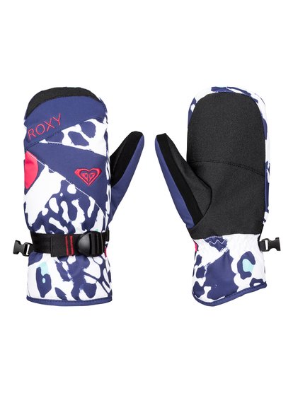 roxy, Сноубордические детские варежки Roxy Jetty, BUTTERFLY_BLUE PRINT (bsq7) ROXY Jetty - Snow Mittens ERGHN03005