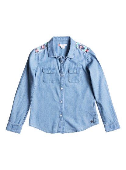 roxy, Джинсовая рубашка с длинным рукавом Water Priorities, LIGHT BLUE (bffw) Water Priorities - Long Sleeve Denim Shirt ERGWT03012