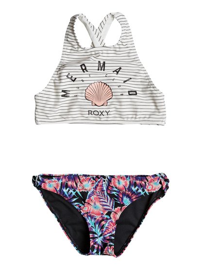 roxy, Бикини Surfing Miami, MARSHMALLOW BASIC STRIPE 2 (wbt1) Surfing Miami - Crop Top Bikini Set ERGX203122