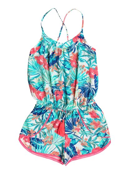 roxy, Пляжный комбинезон Jungle Poem, MARSHMALLOW TAC O TAC FLOWER (wbt6) Jungle Poem - Crisscross Beach Romper ERGX603008