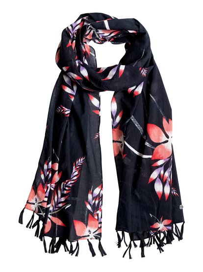 roxy, Шарф с бахромой Really Better, ANTHRACITE MISTERY FLORAL (kvj6) Really Better - Fringed Scarf ERJAA03225