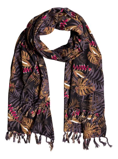 roxy, Шарф Sing To Wear, ANTHRACITE JUNGLY FLOWERS (kvj9) Sing To Wear - Fringed Scarf ERJAA03329